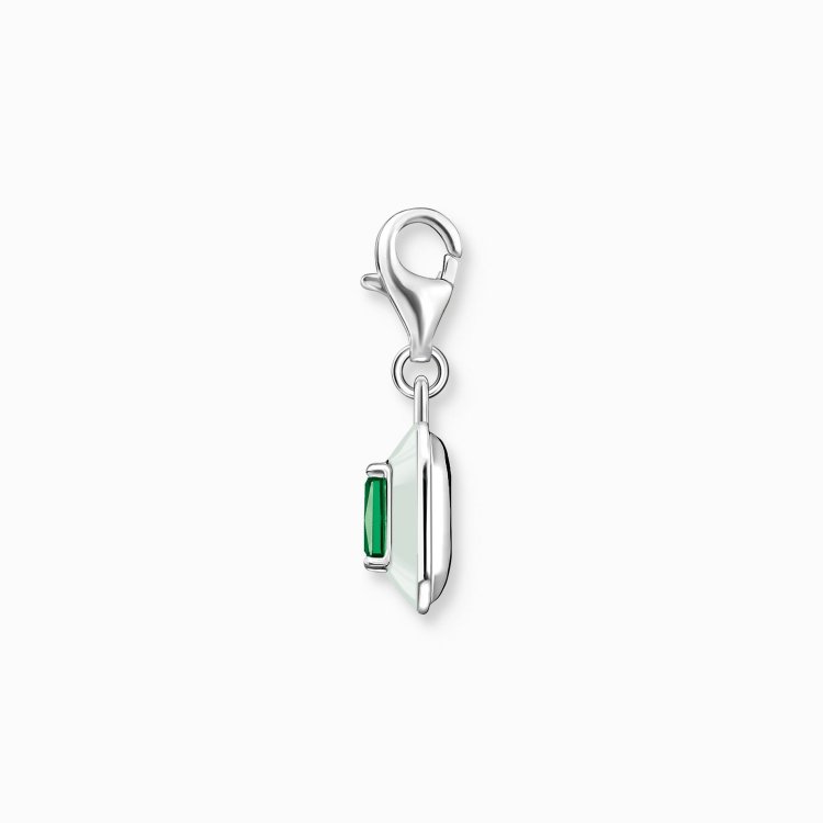 THOMAS SABO Silver Charm Pendant Green Stone