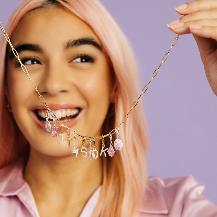 THOMAS SABO Silver Charm Pendant Pink Drop