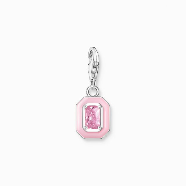 THOMAS SABO Silver Charm Pendant Pink Stone
