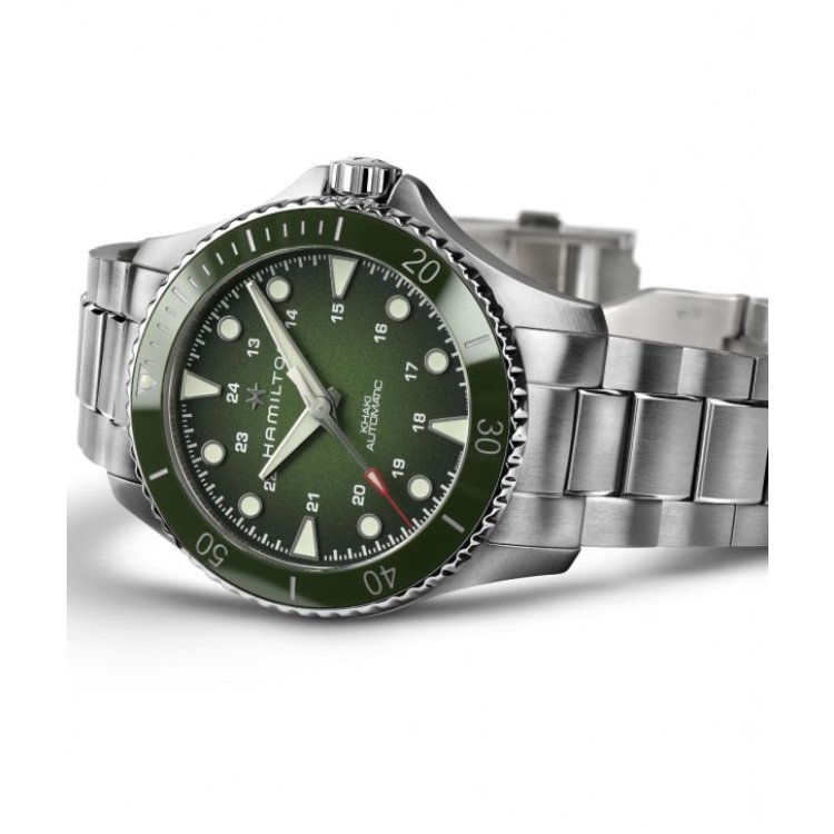 HAMILTON Khaki Navy Scuba Auto Silver Stainless Steel Bracelet