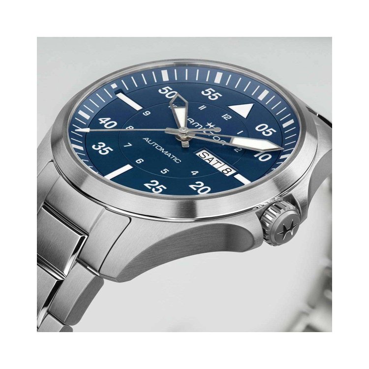 HAMILTON Khaki Aviation Pilot Day Date Auto Stainless Steel Bracelet