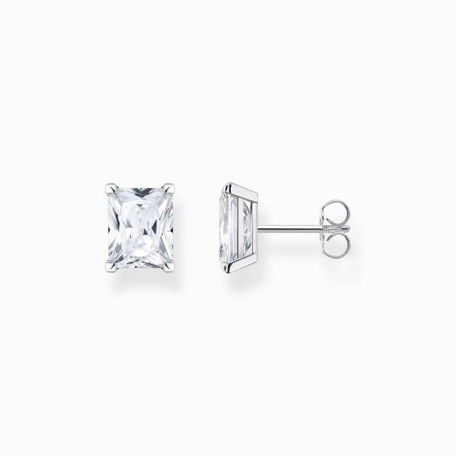 THOMAS SABO Silver Ear Studs with White Stone
