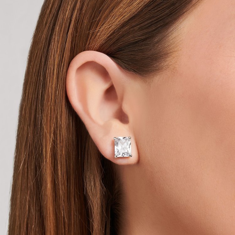 THOMAS SABO Silver Ear Studs with White Stone