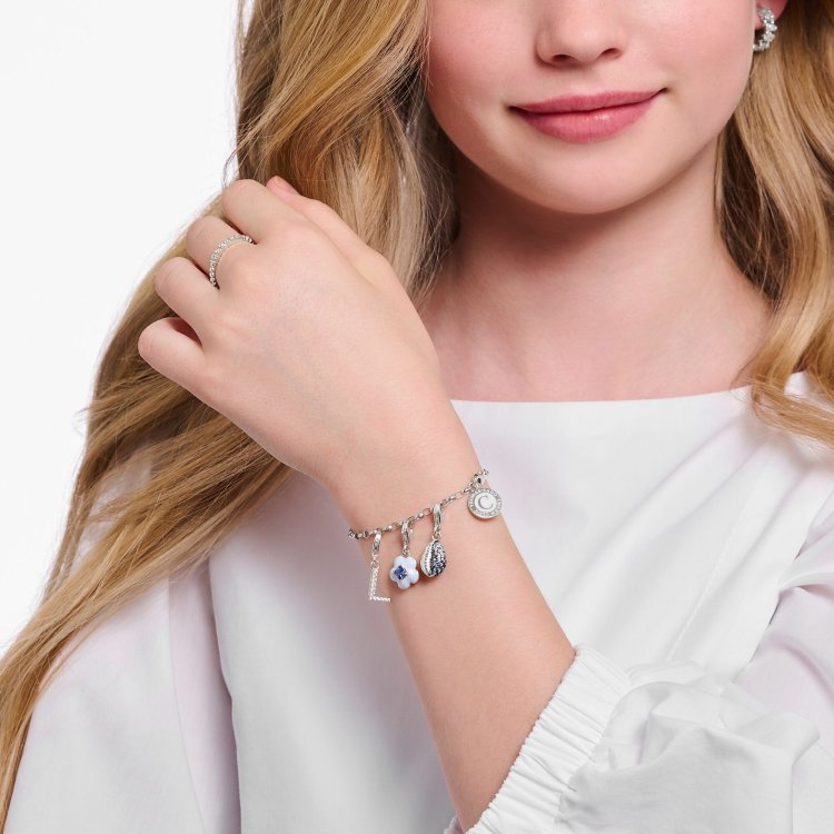 THOMAS SABO Silver Member Charm Βracelet with White Charmista Coin 