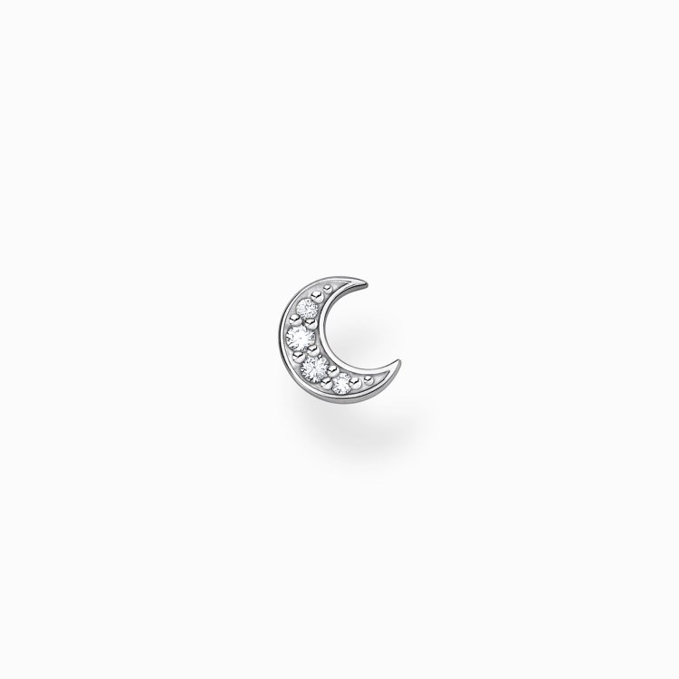 THOMAS SABO Silver Single Ear Stud Moon Pave