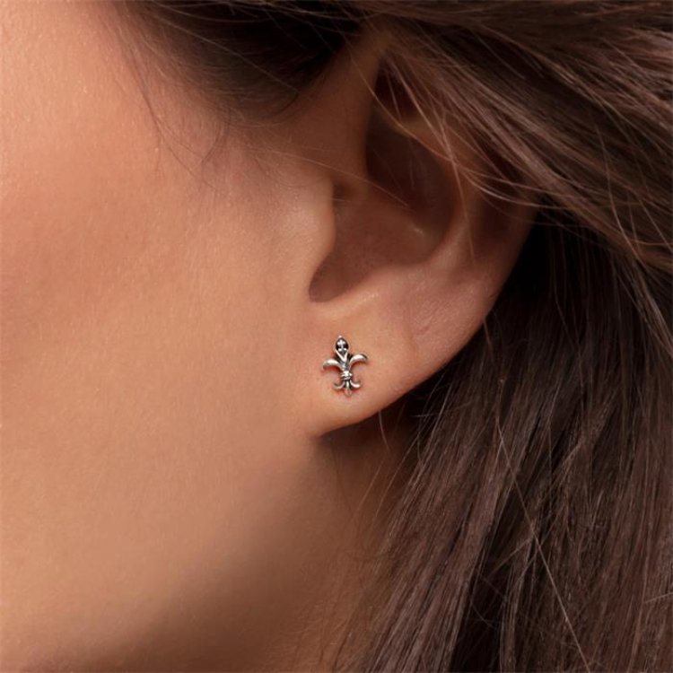 THOMAS SABO Silver Ear Studs Fleur-de-lis