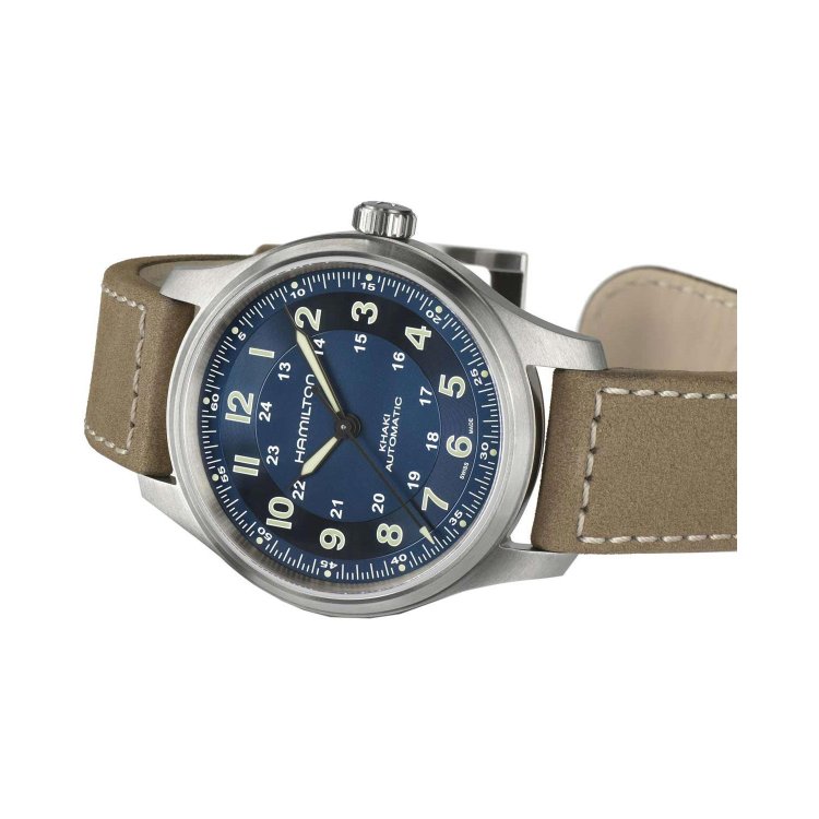 HAMILTON Khaki Field Titanium Auto Brown Leather Strap
