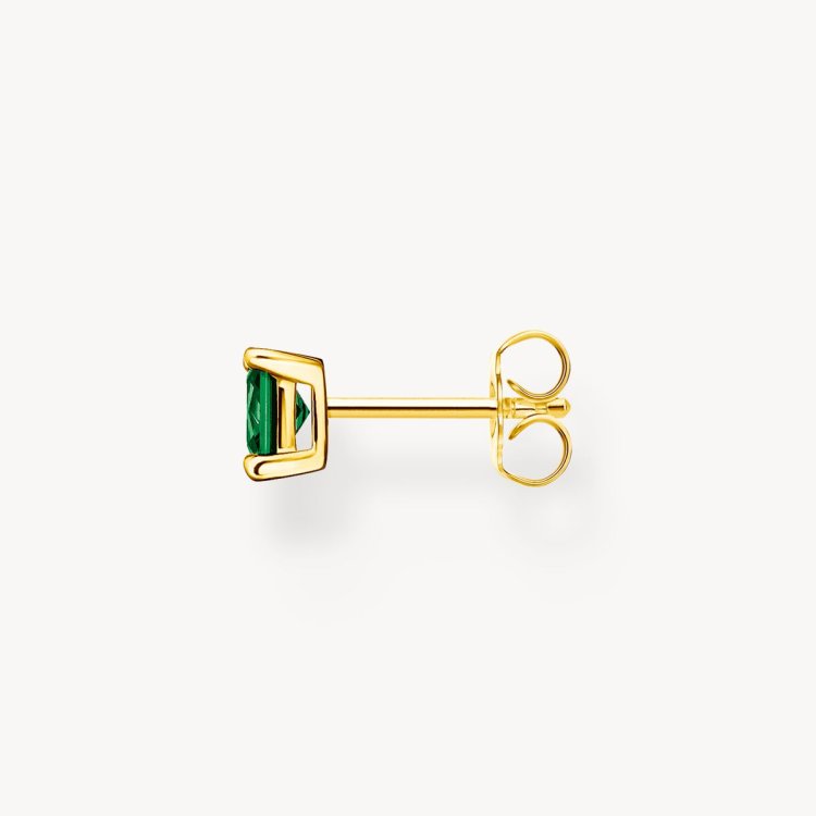 THOMAS SABO Single Ear Stud with Green Stone Gold