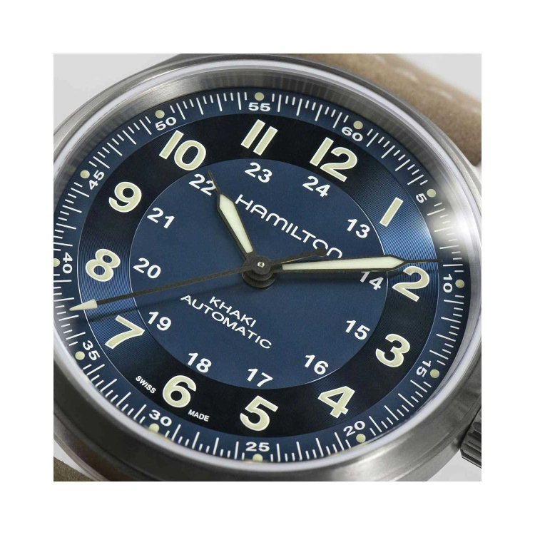 HAMILTON Khaki Field Titanium Auto Brown Leather Strap