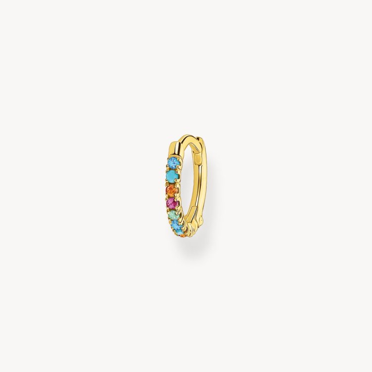 THOMAS SABO Single Hoop Earring Colourful Stones Gold