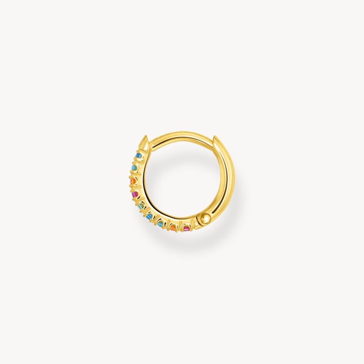 THOMAS SABO Single Hoop Earring Colourful Stones Gold