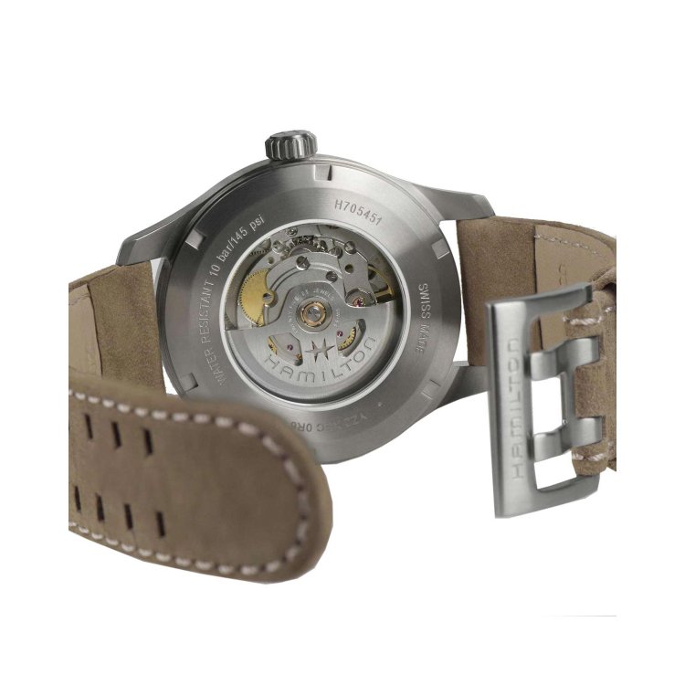 HAMILTON Khaki Field Titanium Auto Brown Leather Strap