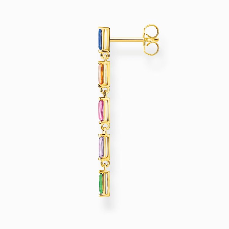 THOMAS SABO Silver Single Earring Colourful Stones Gold