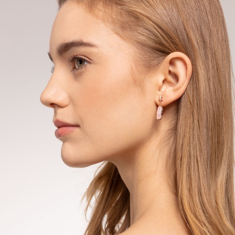 THOMAS SABO Silver Ear Studs Pink Stone with Star