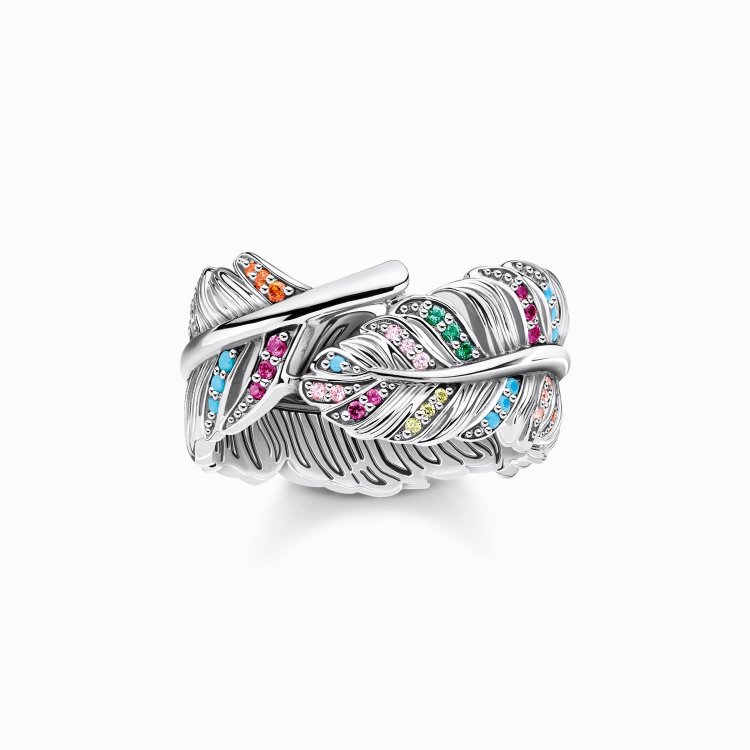 THOMAS SABO Silver Ring Feather
