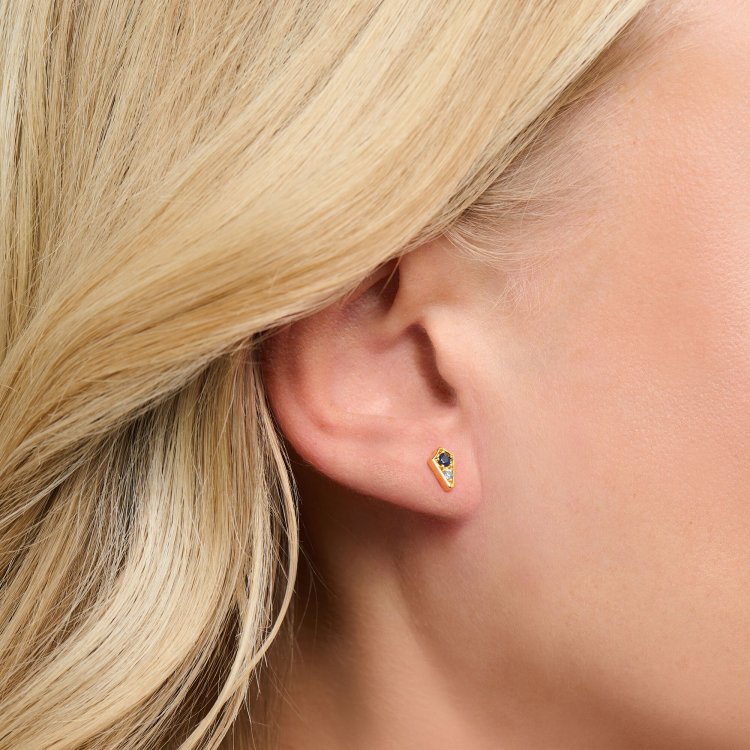 THOMAS SABO Silver Ear Studs Royalty with Stones Gold