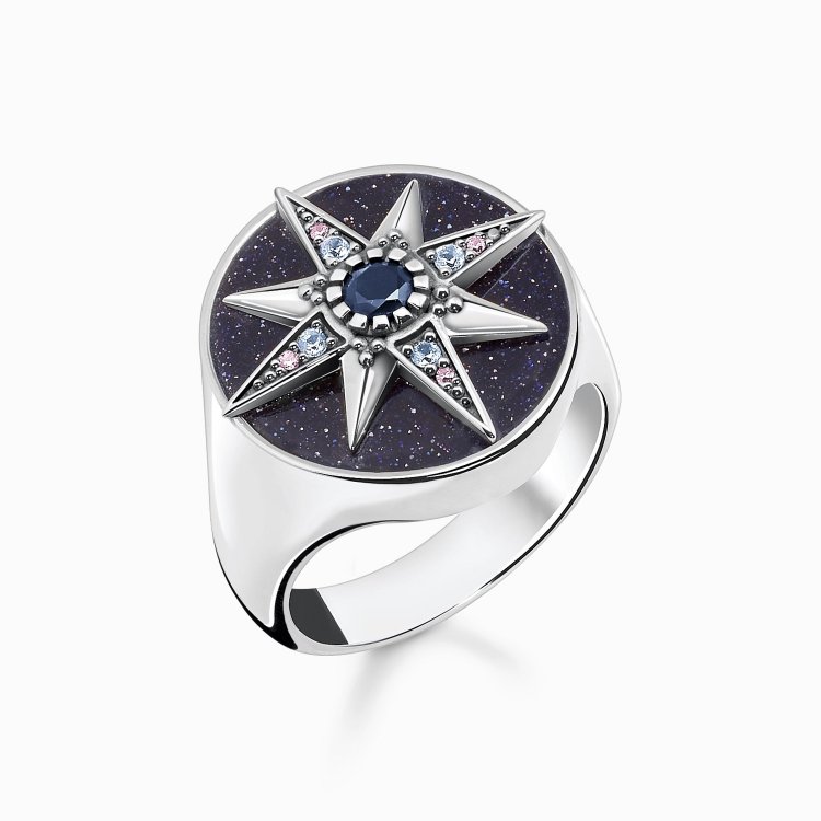 THOMAS SABO Silver Ring Royalty Star with Stones