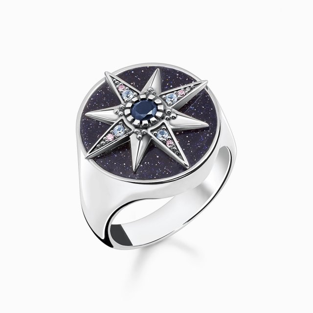 THOMAS SABO Silver Ring Royalty Star with Stones