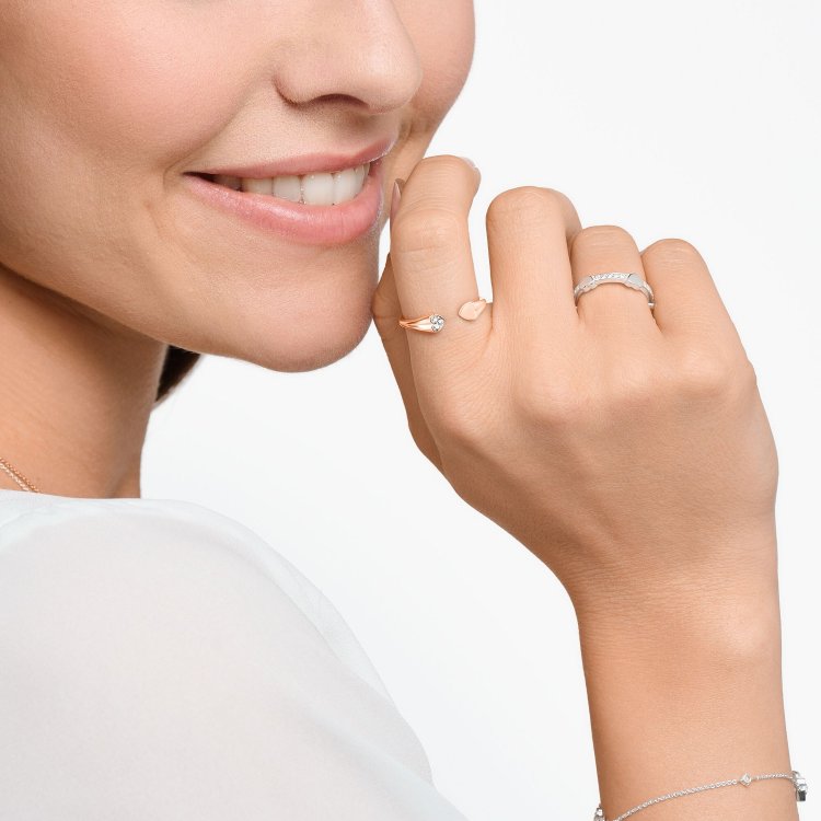 THOMAS SABO Silver Ring with Hearts Rose Gold