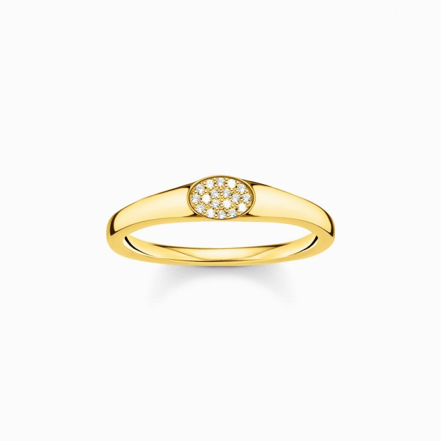 THOMAS SABO Silver Ring White Stones Gold