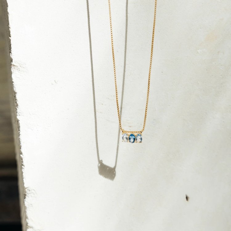 24KAE Necklace with Colored Stones