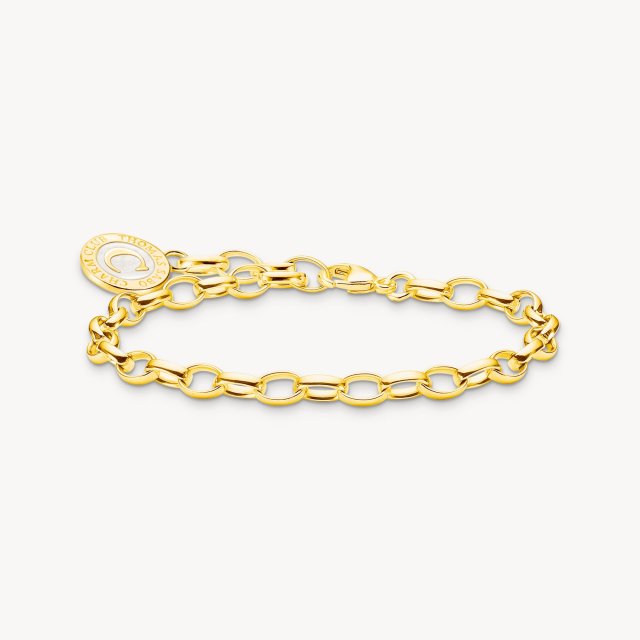 THOMAS SABO Charm Bracelet with White Coin Gold Plated