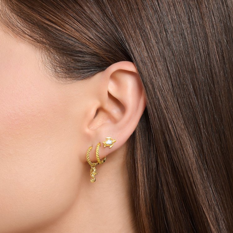 THOMAS SABO Gold-Plated Ear Stud Turtle