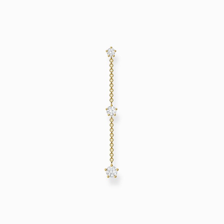 THOMAS SABO Silver Single Earring White Stones Gold