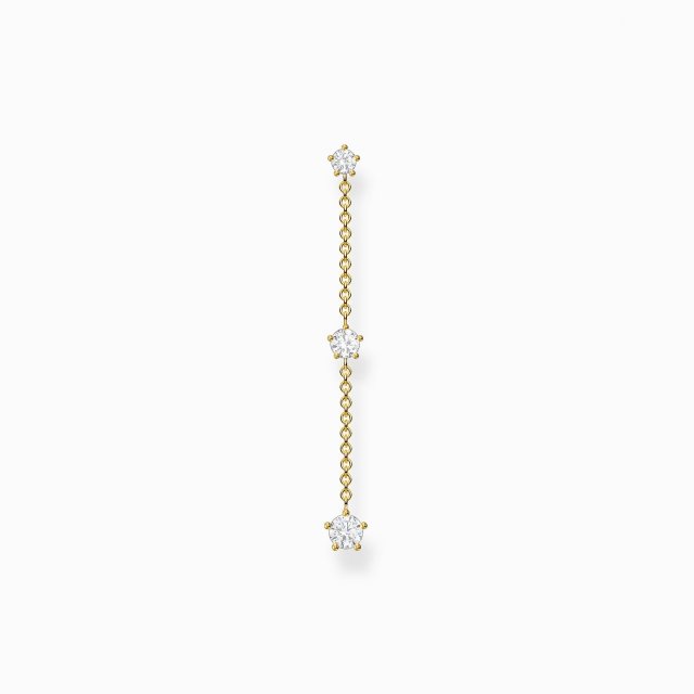 THOMAS SABO Silver Single Earring White Stones Gold