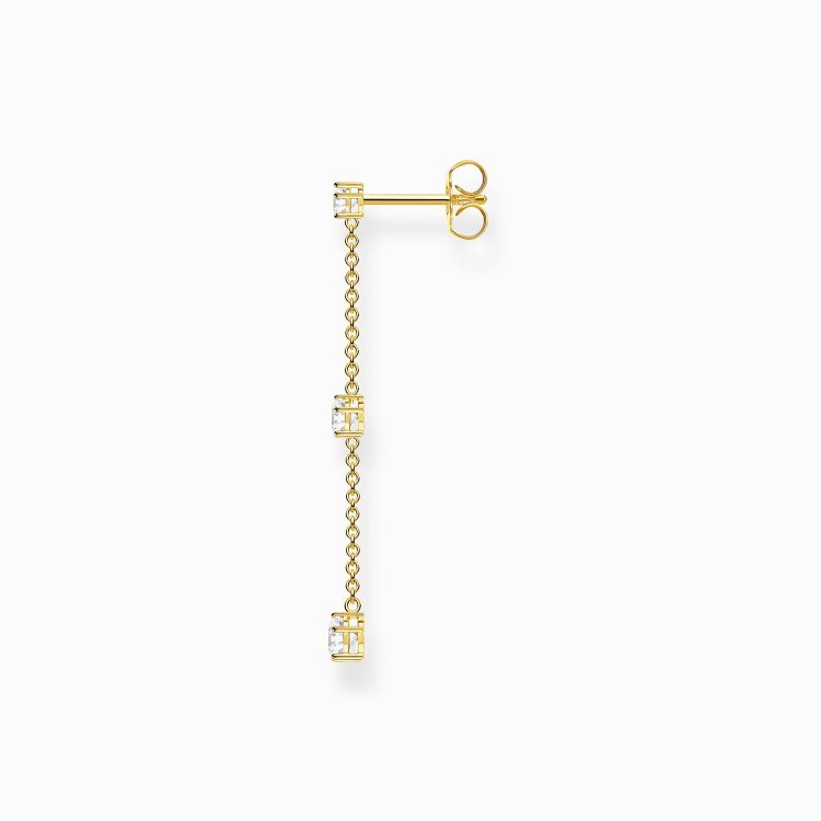 THOMAS SABO Silver Single Earring White Stones Gold