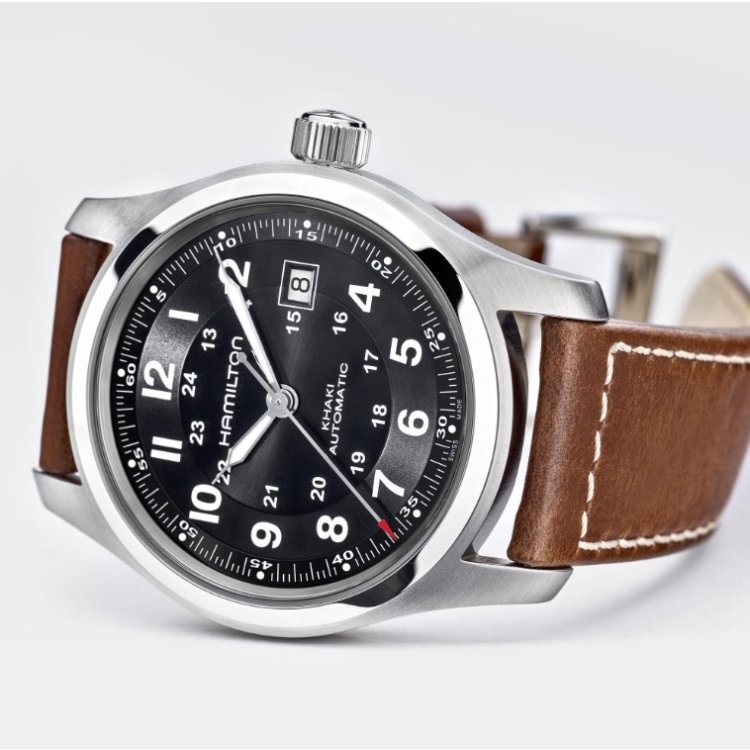 HAMILTON Khaki Field Automatic Brown Leather Strap