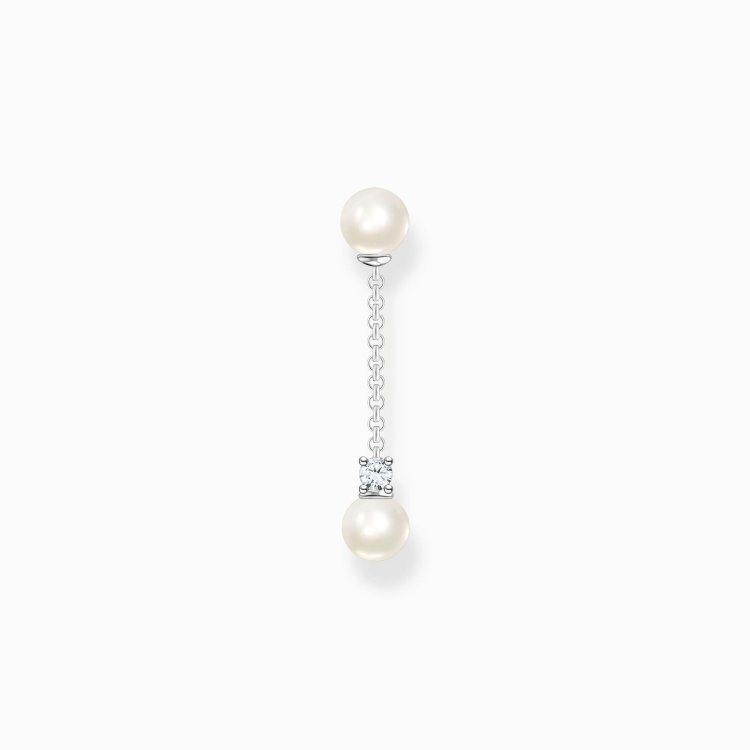 THOMAS SABO Silver Single Earring Pearls with White Stone