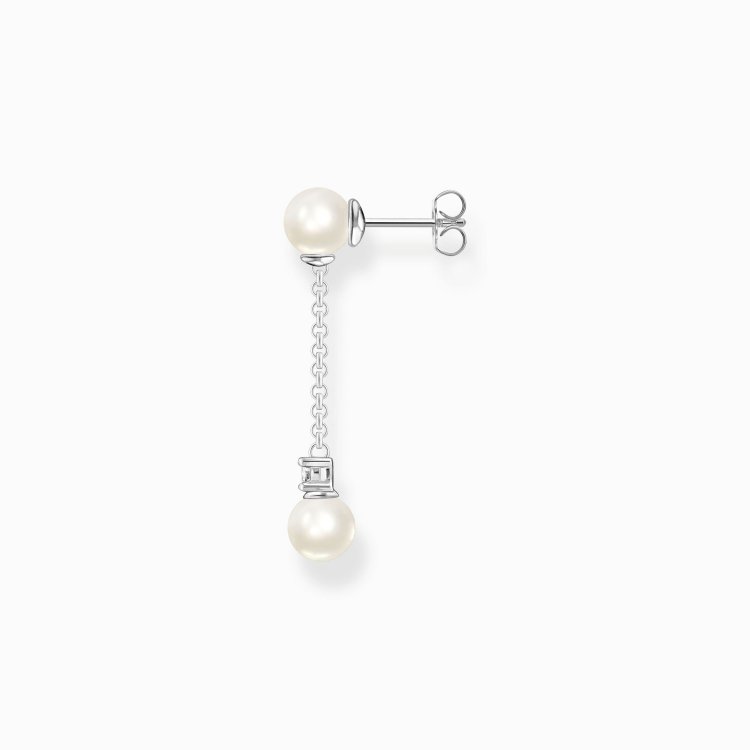 THOMAS SABO Silver Single Earring Pearls with White Stone