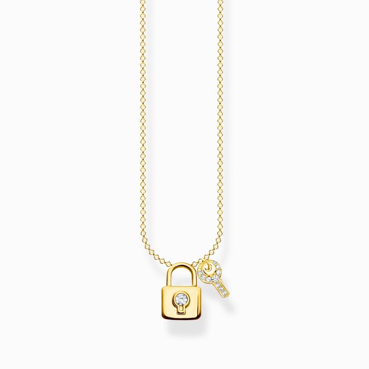 THOMAS SABO Silver Necklace Lock with Key Gold