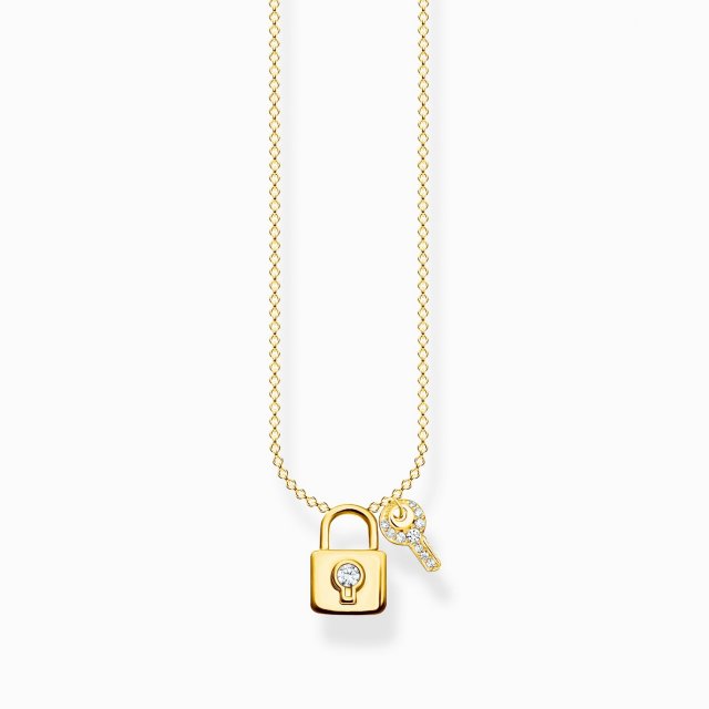 THOMAS SABO Silver Necklace Lock with Key Gold
