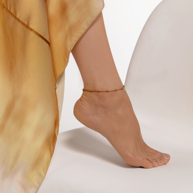THOMAS SABO Silver Anklet Dots Gold
