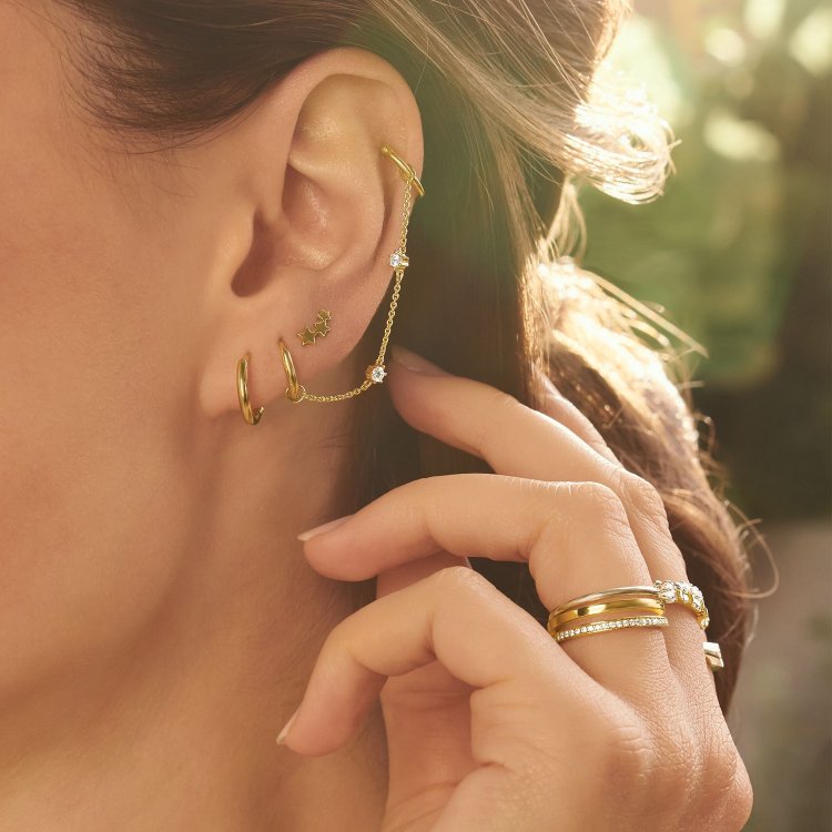THOMAS SABO Silver Single Hoop Earring Classic Gold