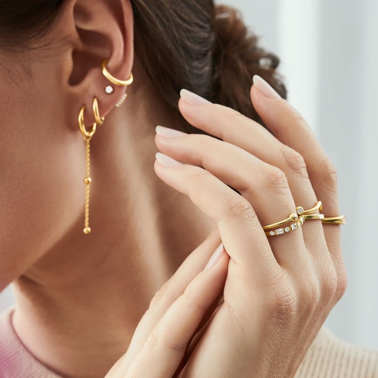 THOMAS SABO Silver Single Hoop Earring Classic Gold