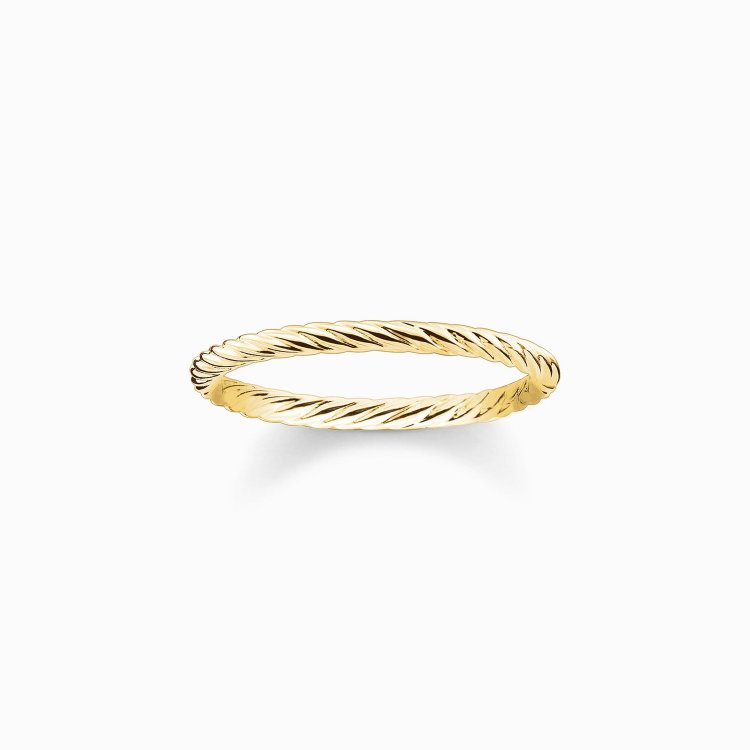 THOMAS SABO Silver Twisted Ring Gold