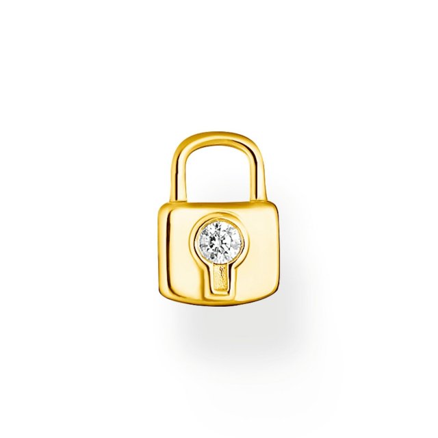 THOMAS SABO Silver Single Ear Pendant Lock Gold