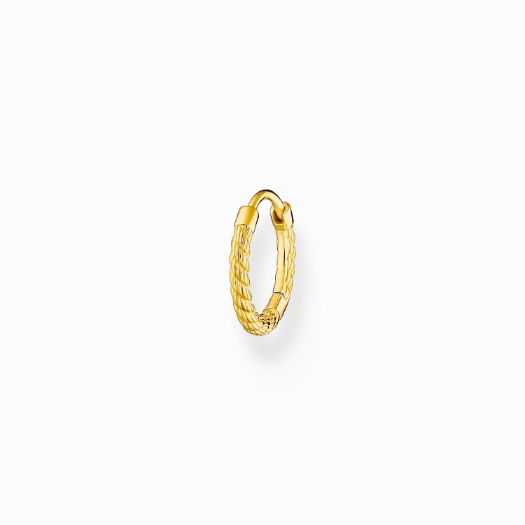 THOMAS SABO Silver Single Hoop Earring Rope Gold