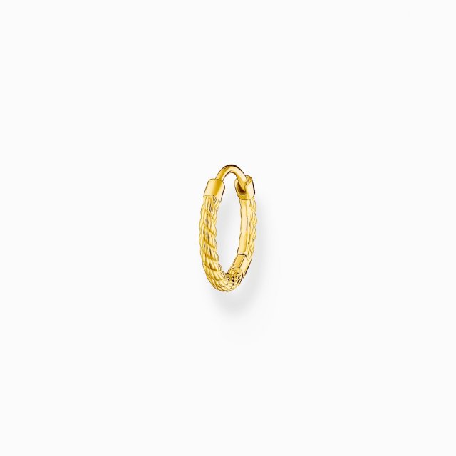 THOMAS SABO Silver Single Hoop Earring Rope Gold