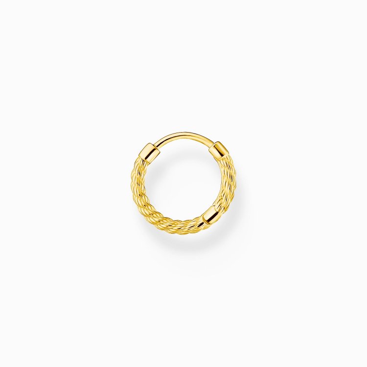 THOMAS SABO Silver Single Hoop Earring Rope Gold