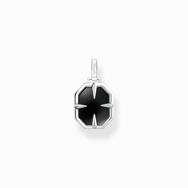 THOMAS SABO Silver Pendant Compass Star Black