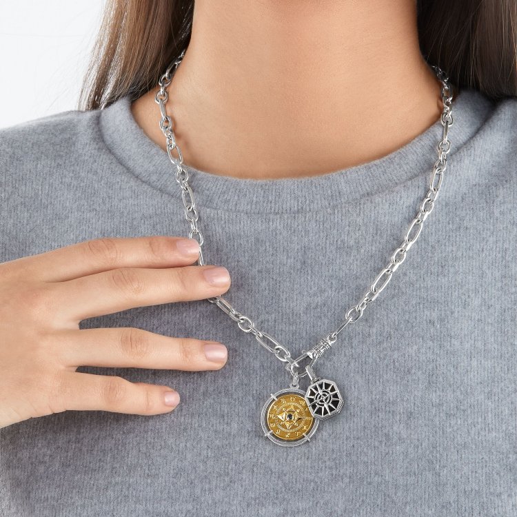 THOMAS SABO Silver Pendant Compass Star Black