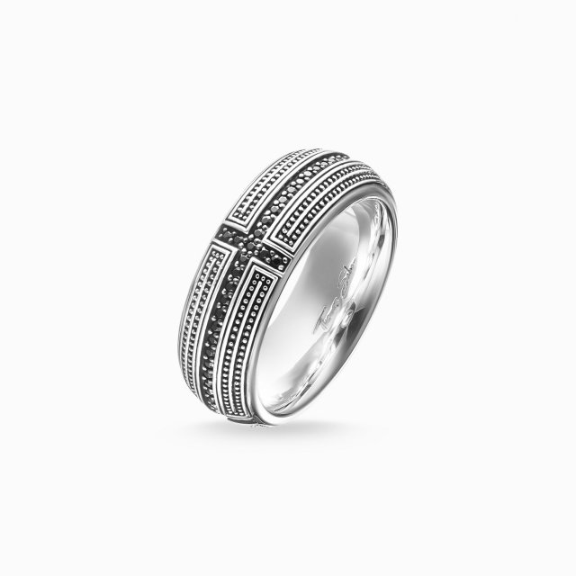 THOMAS SABO Silver Band Ring Cross Pavé