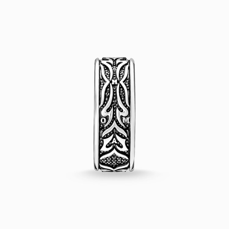 THOMAS SABO Silver Ring Black Tiger Pattern