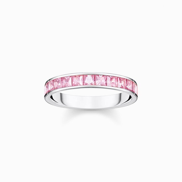 THOMAS SABO Silver Ring with Pink Stones Pave