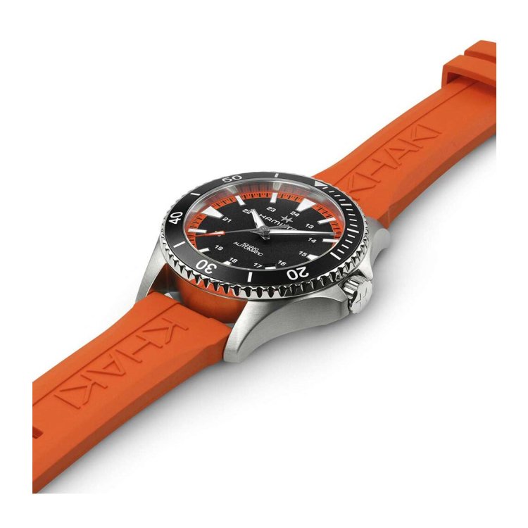 HAMILTON Khaki Navy Scuba Automatic Orange Rubber Strap