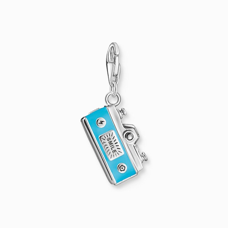 THOMAS SABO Silver Charm Pendant Turquoise Retro Camera